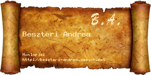 Beszteri Andrea névjegykártya