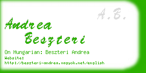 andrea beszteri business card